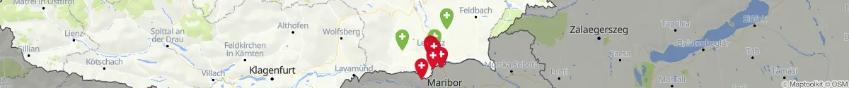 Kartenansicht für Apotheken-Notdienste in der Nähe von Wagna (Leibnitz, Steiermark)